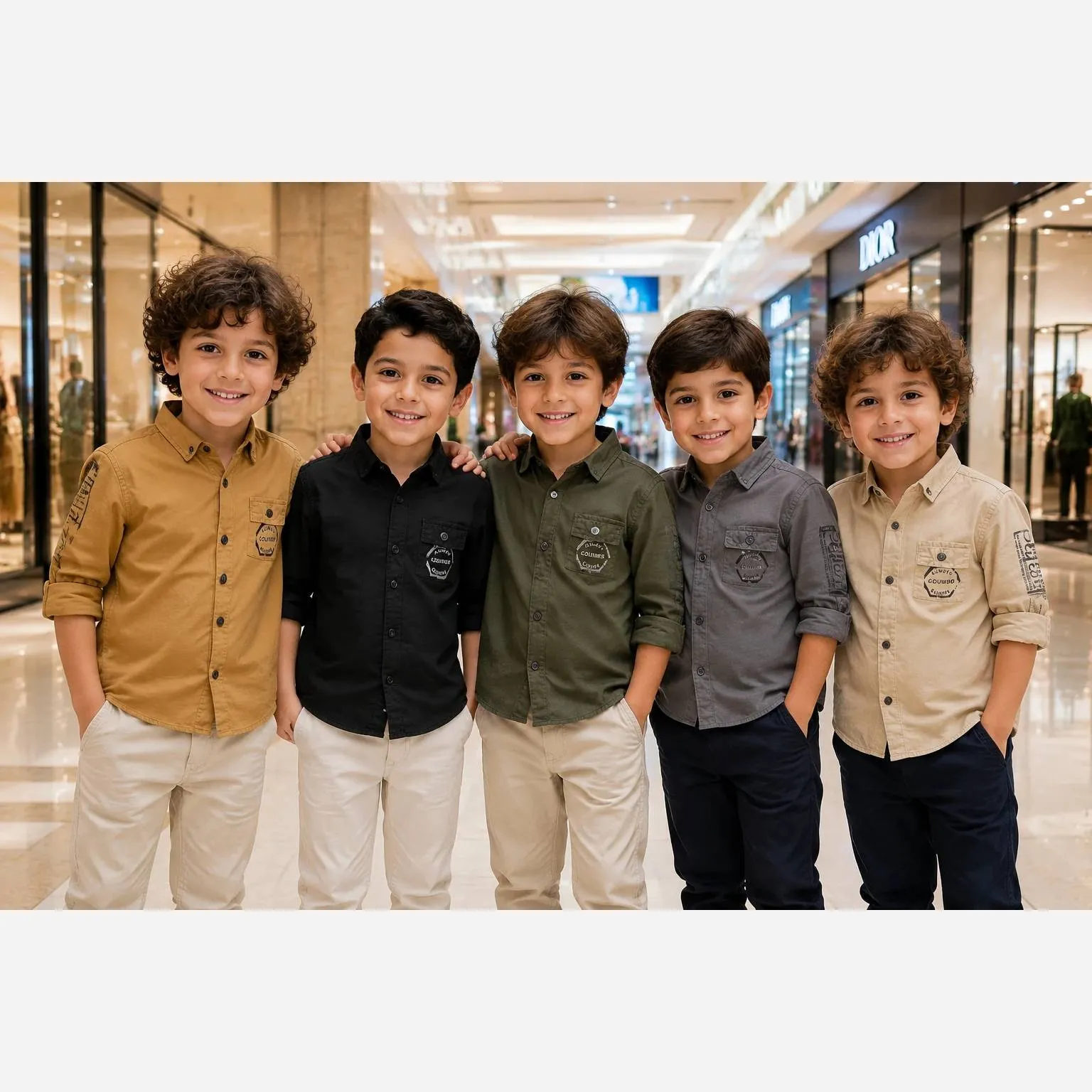 پیراهن کتان پسرانه اسپرت رنگ طوسی مدل ترک