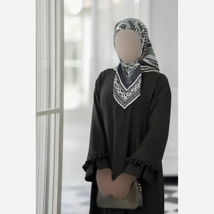 عبا آستین چیندار جنس شانتون فری سایز رنگی