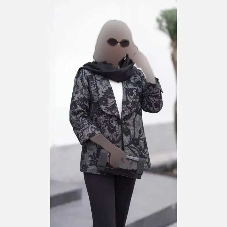 کت مجلسی زنانه مدل آنا جنس موهر درجه یک رنگ مشکی و قهوه ای فری سایز