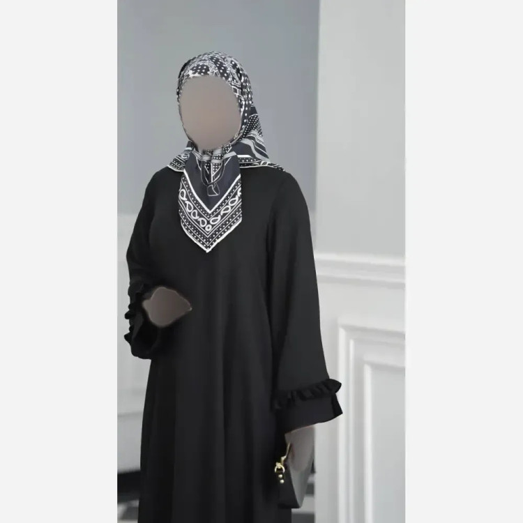 عبا آستین چیندار جنس شانتون فری سایز