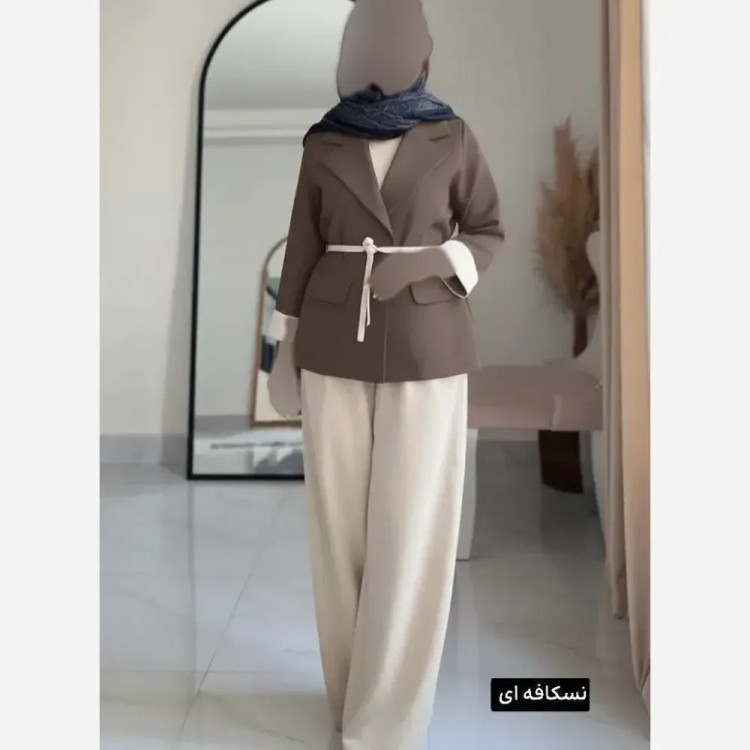 کت و شلوار زنانه مدل یسنا جنس مازراتی فری سایز تا 46