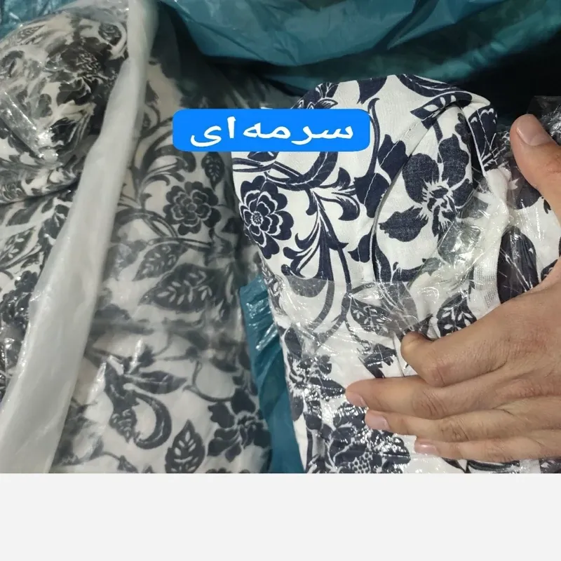 پیراهن ساحلی نخی فلور زمینه سفید فری سایز (38 تا 48) بدون بدن نما