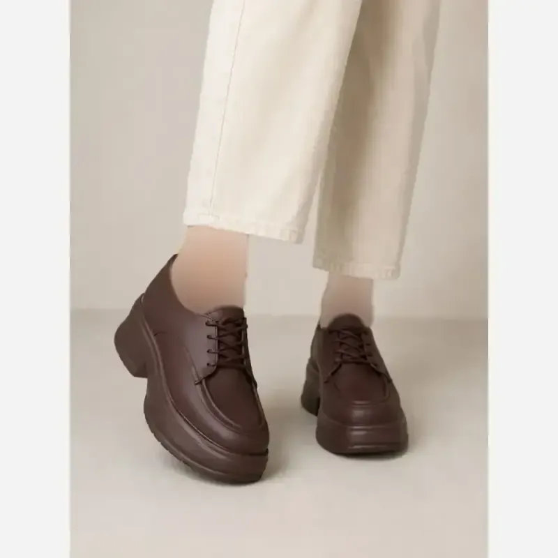 کفش لوفر زنانه پاشنه لژدار 6 سانتی سایز 37 تا 40 رنگ مشکی و قهوه ای
