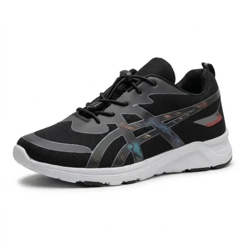 کفش اسپرت زنانه اسیکس بند کشی مشکی رنگ فوم و اسپیسر قالب استاندارد