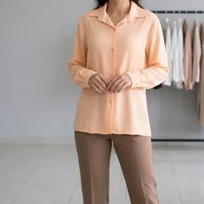 شومیز زنانه ساده برش عصایی جنس ژاکلین سایز 38 تا 42