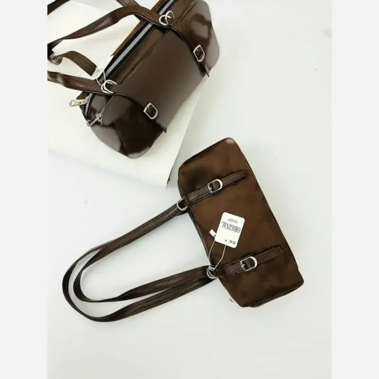 کیف جیر سوییت پاییزه رنگ شکلاتی متریال وارداتی