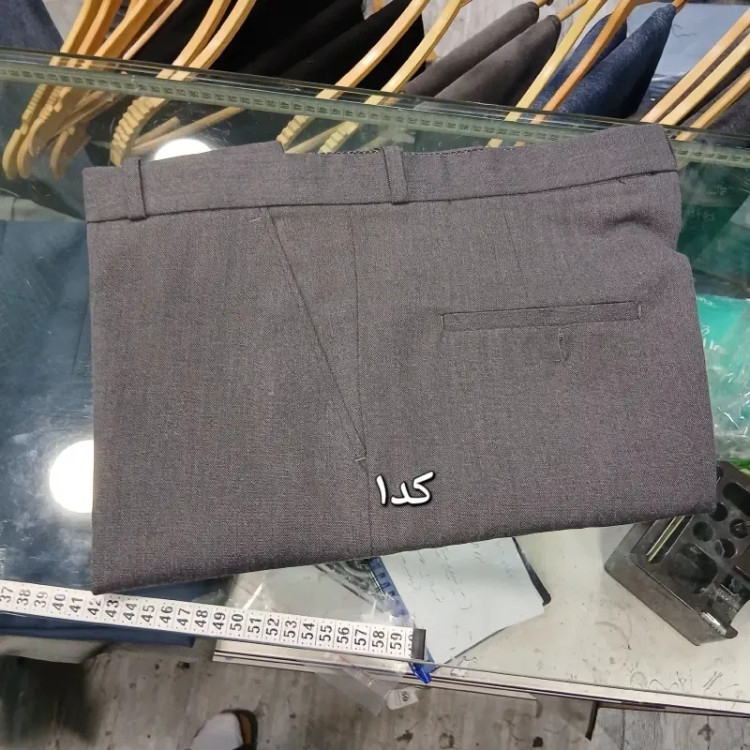 شلوار پارچه ای مردانه راسته کلاسیک نخی پارچه f رنگ ثابت سایز 42 تا 54