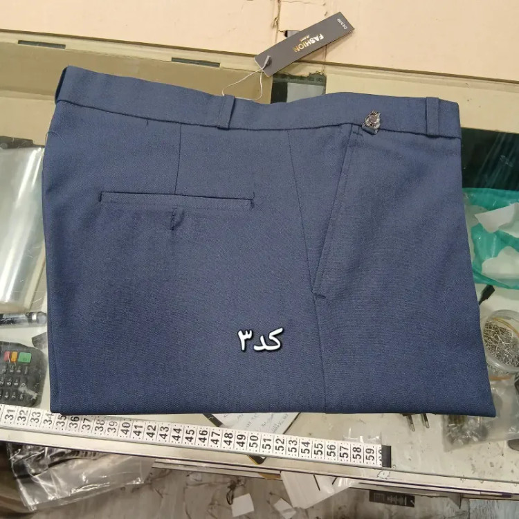 شلوار پارچه ای مردانه راسته کلاسیک نخی پارچه f رنگ ثابت سایز 42 تا 54